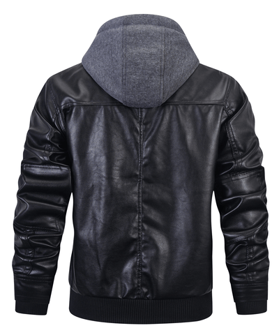 Rider Leather Hooded Jacket
