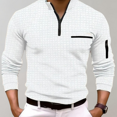 Avencea - Long Sleeve Polo Shirt for Men
