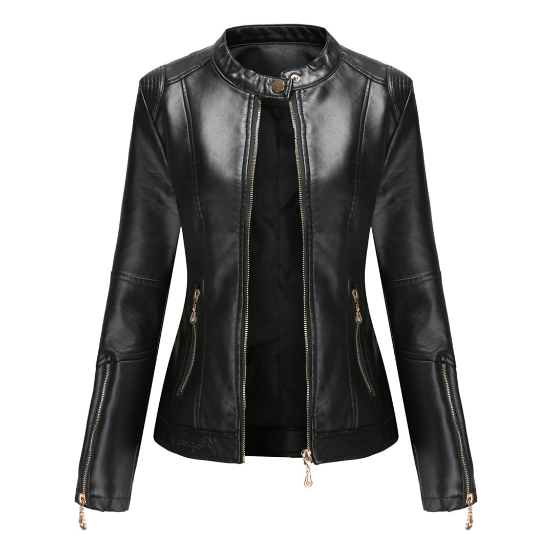 Avencea - Stylish PU Leather Jacket