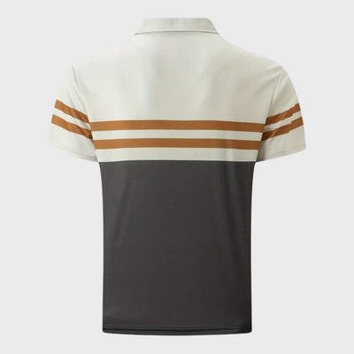 Avencea - Casual striped polo shirt for men in dark brown
