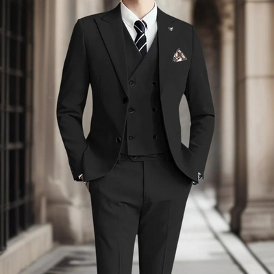 Men’s Suit Jacket – Slim Fit – Double-Breasted – Wool Blend – Notch Lapel – Formal Wear