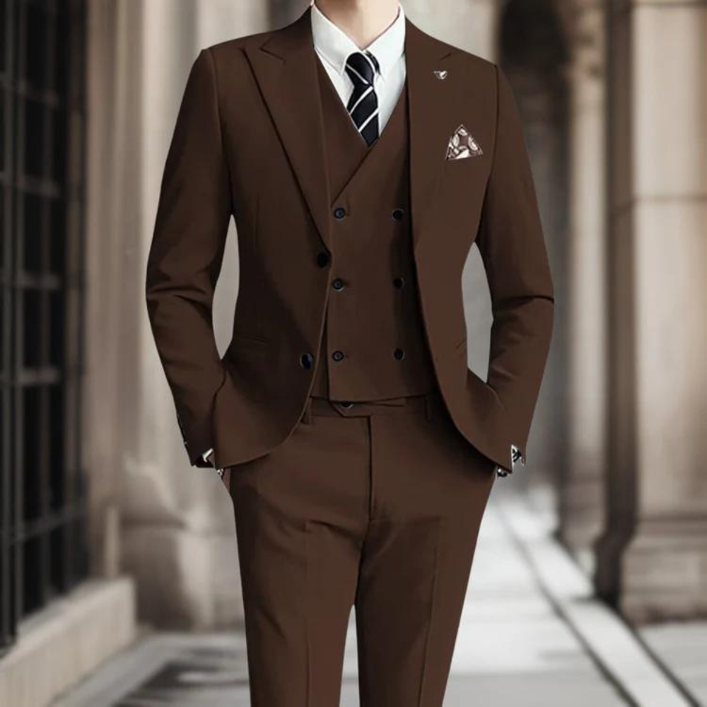 Men’s Suit Jacket – Slim Fit – Double-Breasted – Wool Blend – Notch Lapel – Formal Wear