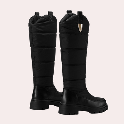 Women’s Knee-High Boots – Sleek Fit – Quilted Shaft – Polished Finish – Lug Sole