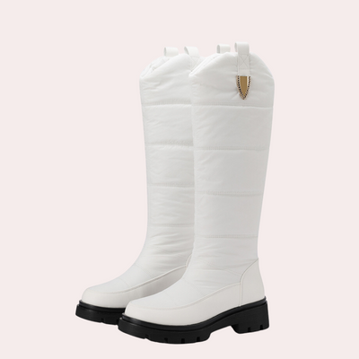 Women’s Knee-High Boots – Sleek Fit – Quilted Shaft – Polished Finish – Lug Sole