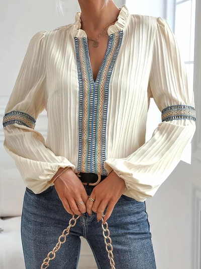 Julia™ | Stunning V-Neck Blouse