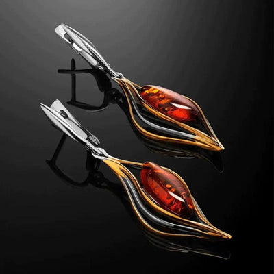 Silver Fire Pendant Earrings