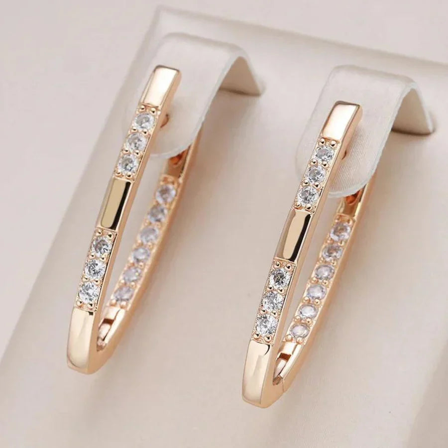 Exquisite Zirconia Earrings | Gold 16k