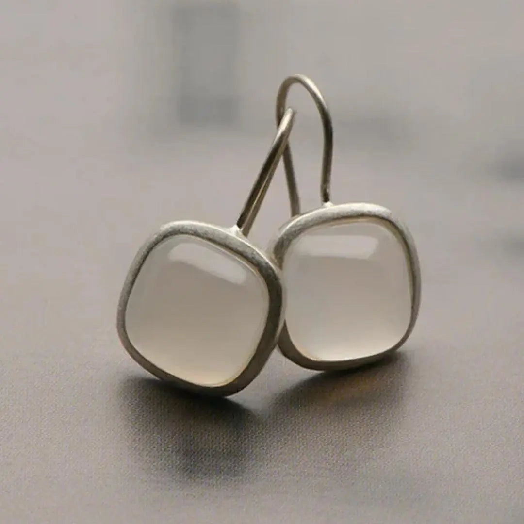 Vintage cubic moon crystal earrings