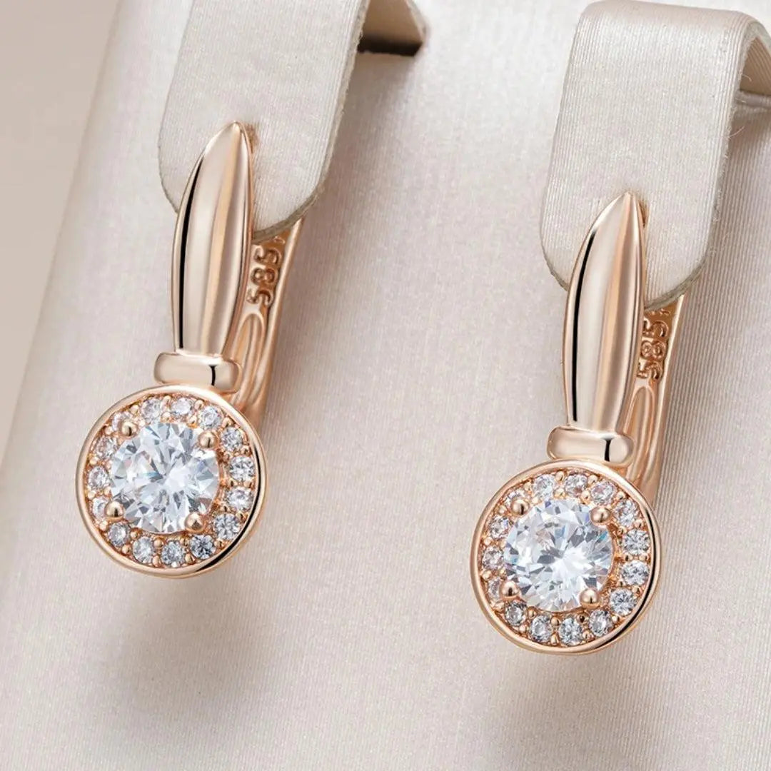 Earrings with round brilliant cut in gold