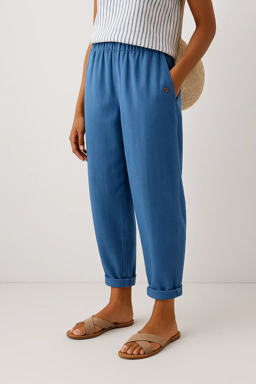 Amelia | Relaxed White Linen Trousers