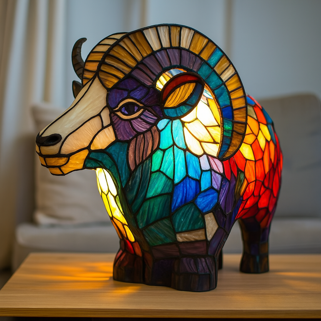 Bijou | Magical Goat Lamp in Colorful Glass