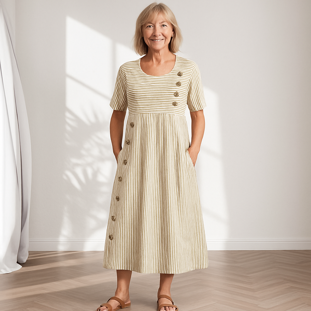 Ivy | Striped Button Summer Dress