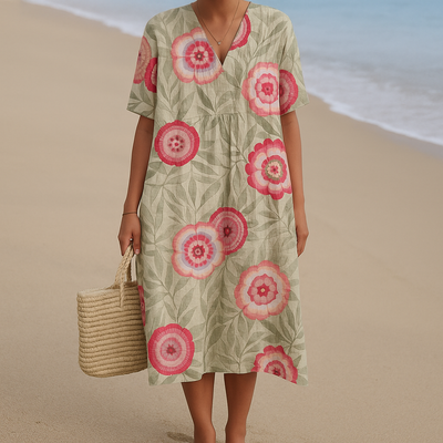 Daisy | Floral V-Neck Midi Dress