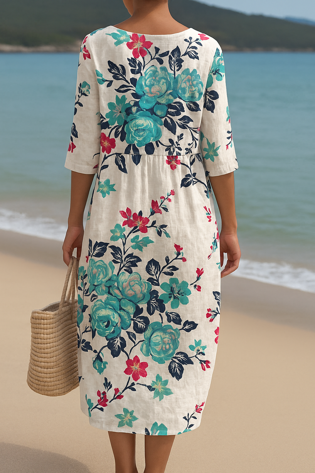 Isabelle | Floral V-Neck Midi Dress