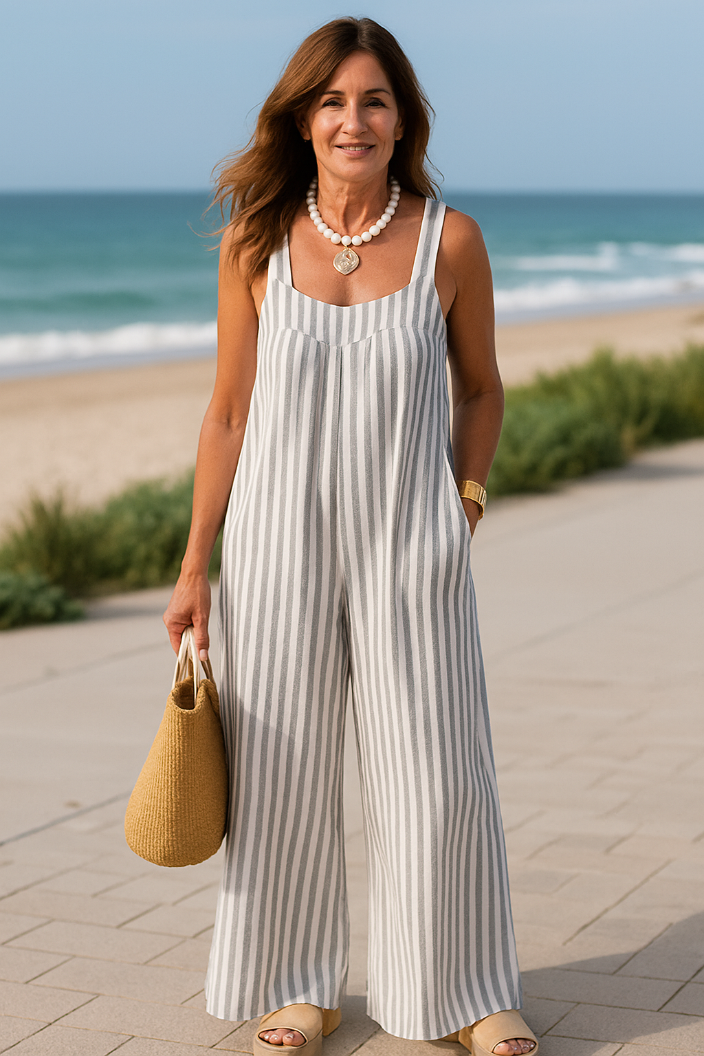 Madeline | Striped Wide-Leg Jumpsuit