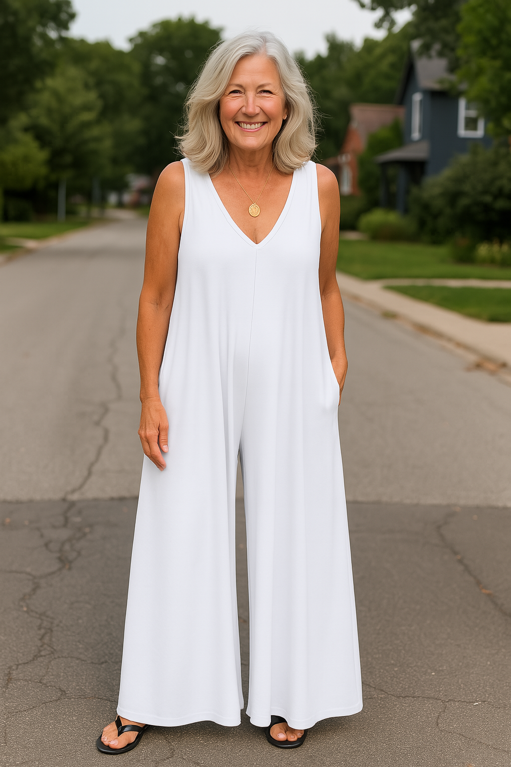 Grace | Wide-Leg Sleeveless Jumpsuit