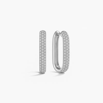 Icon Pavé Hoops | White Gold 18k