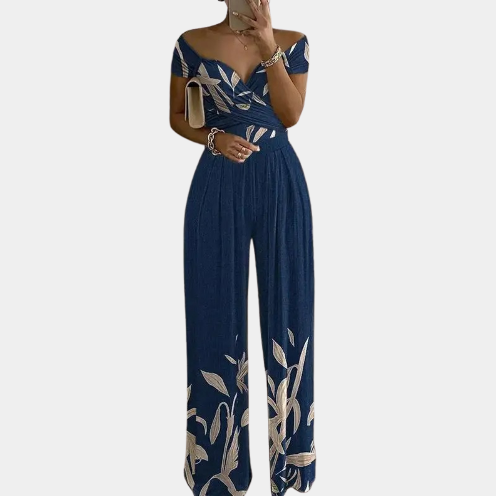 Avencea - Stylish off-shoulder jumpsuit for women with floral print