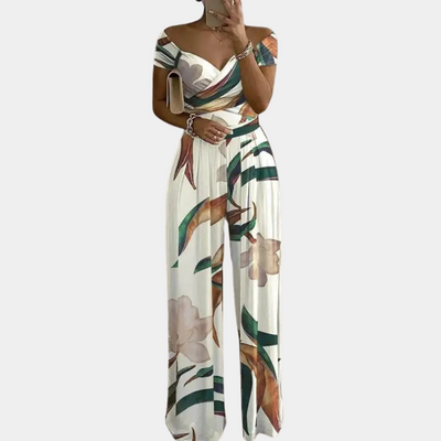 Avencea - Stylish off-shoulder jumpsuit for women with floral print