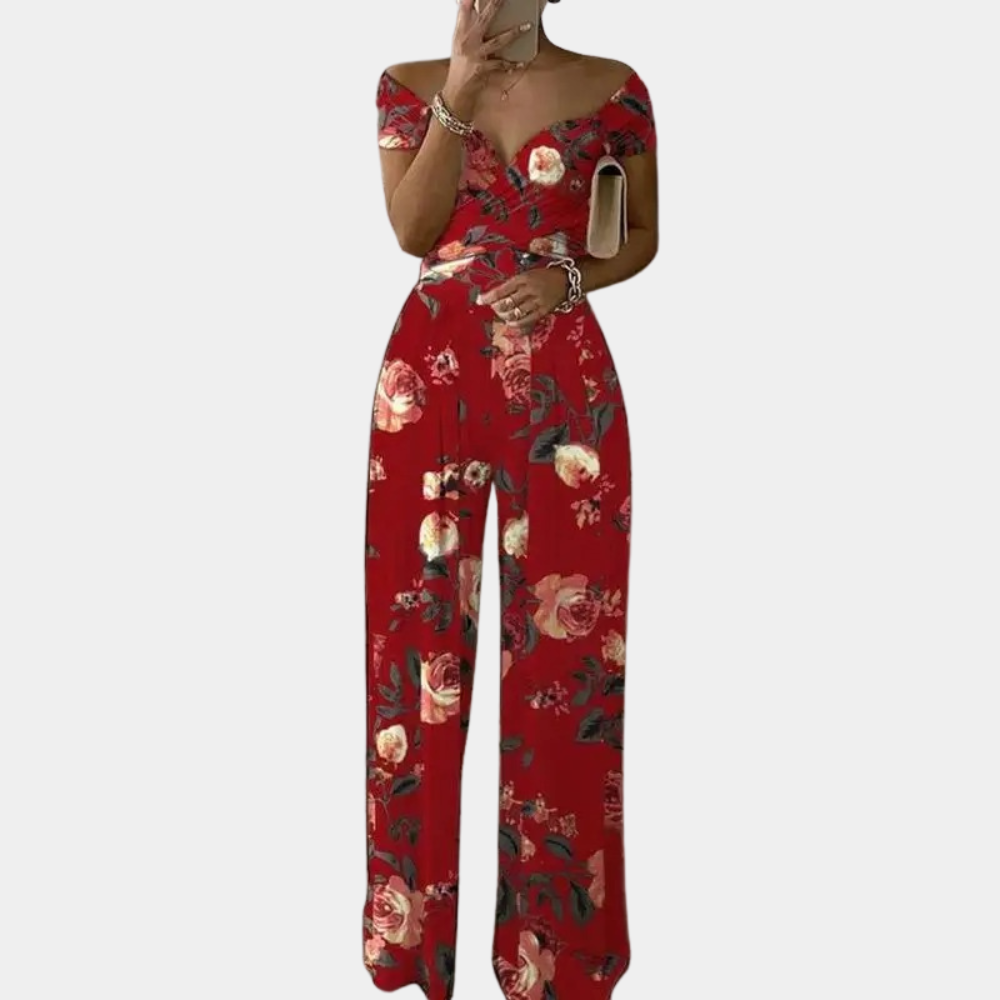 Avencea - Stylish off-shoulder jumpsuit for women with floral print