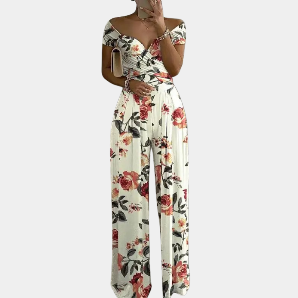 Avencea - Stylish off-shoulder jumpsuit for women with floral print