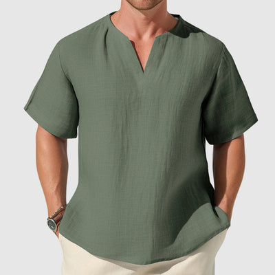 "Coastal Drift" Cotton Shirt