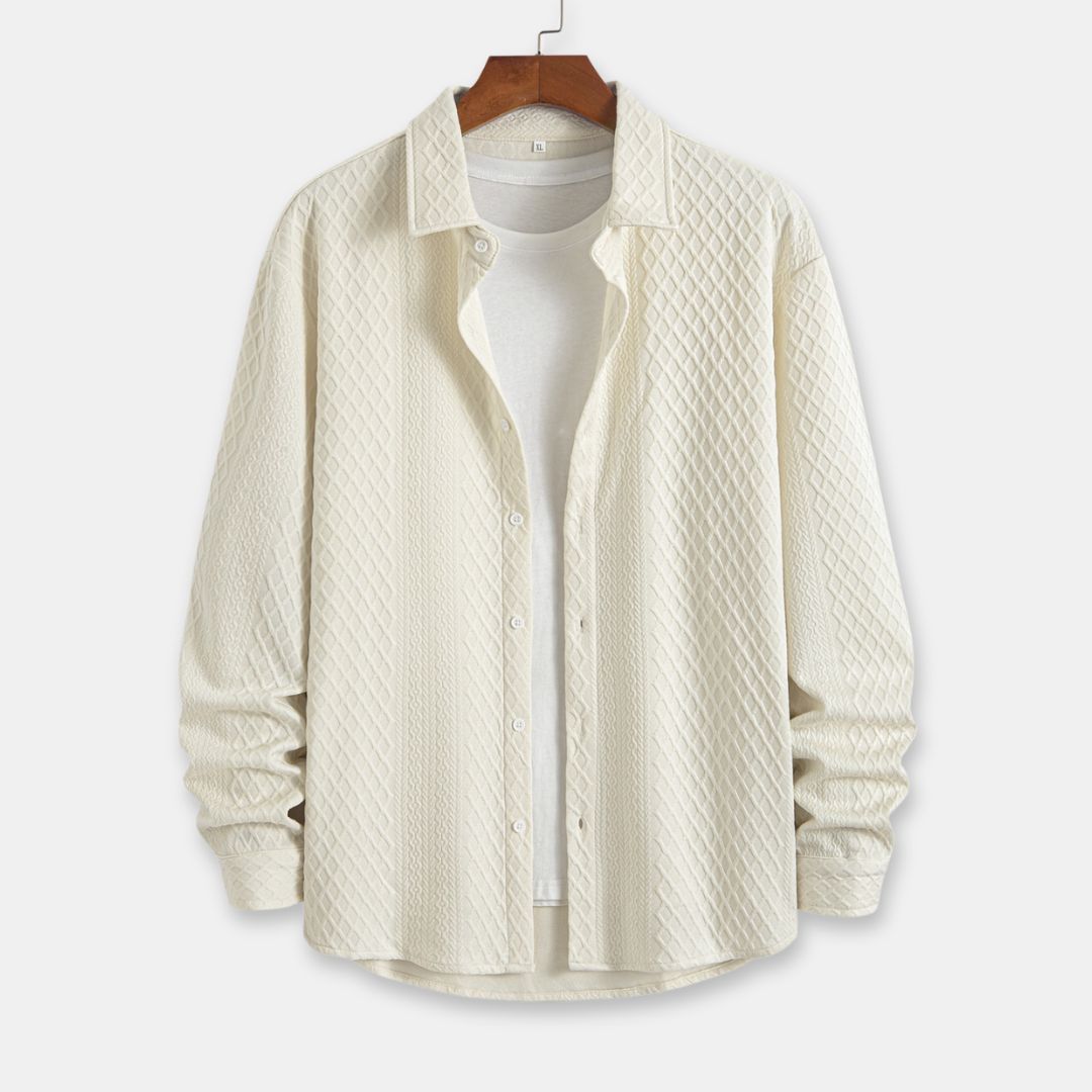 Long Sleeve Ivory Lux Button-Up