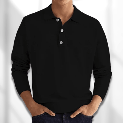 Avencea Long Sleeve Polo for Men, Versatile and Elegant