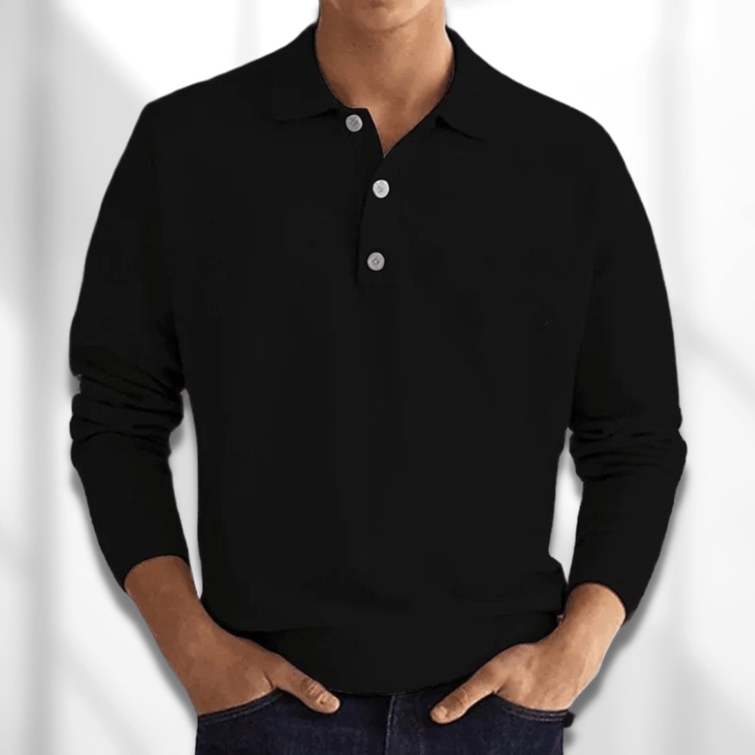 Avencea - Long Sleeve Polo Shirt for Men: Stylish Comfort with Every Step