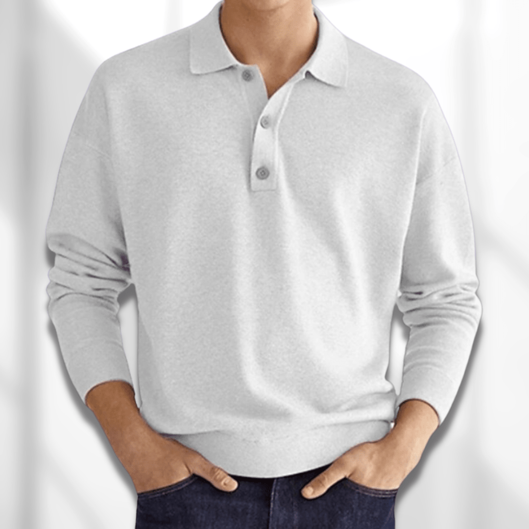 Avencea - Long Sleeve Polo Shirt for Men: Stylish Comfort with Every Step