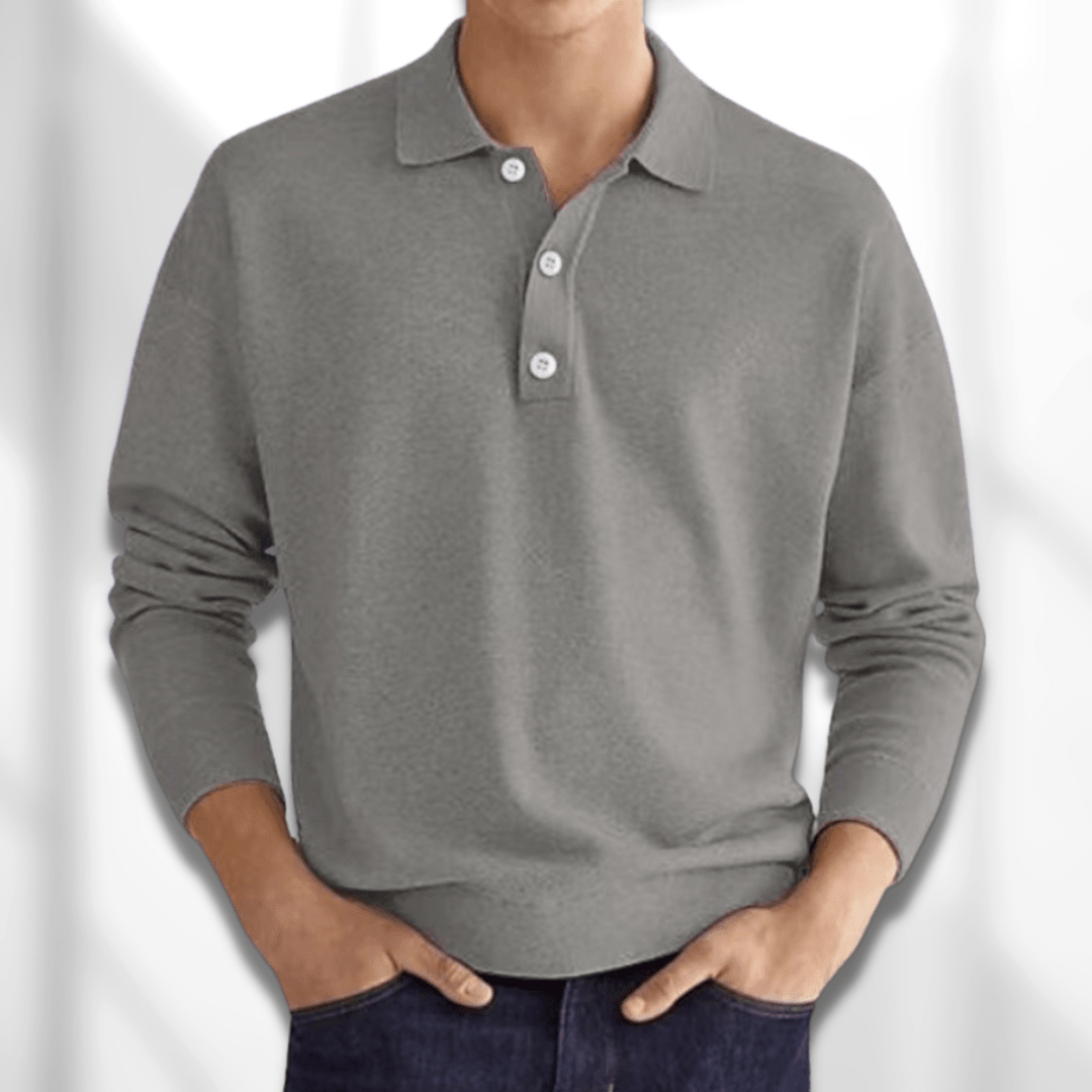 Avencea - Long Sleeve Polo Shirt for Men: Stylish Comfort with Every Step