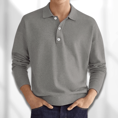 Avencea - Long Sleeve Polo Shirt for Men: Stylish Comfort with Every Step