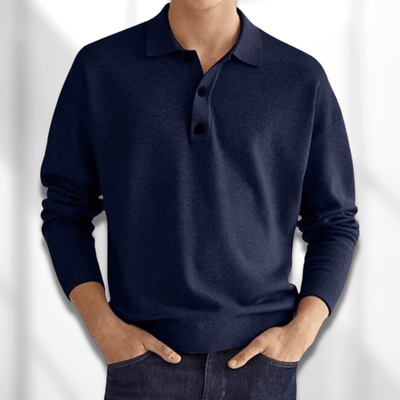 Avencea - Long Sleeve Polo Shirt for Men: Stylish Comfort with Every Step