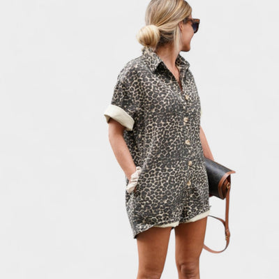 ZARA | PRINTED BUTTON-UP ROMPER