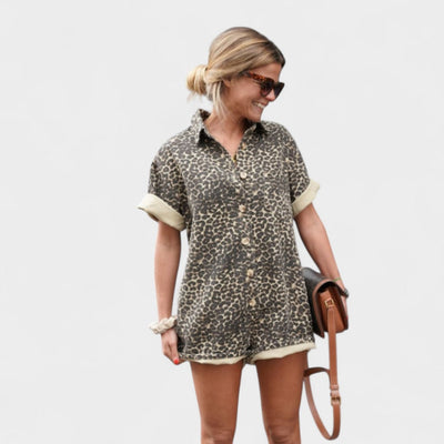 ZARA | PRINTED BUTTON-UP ROMPER