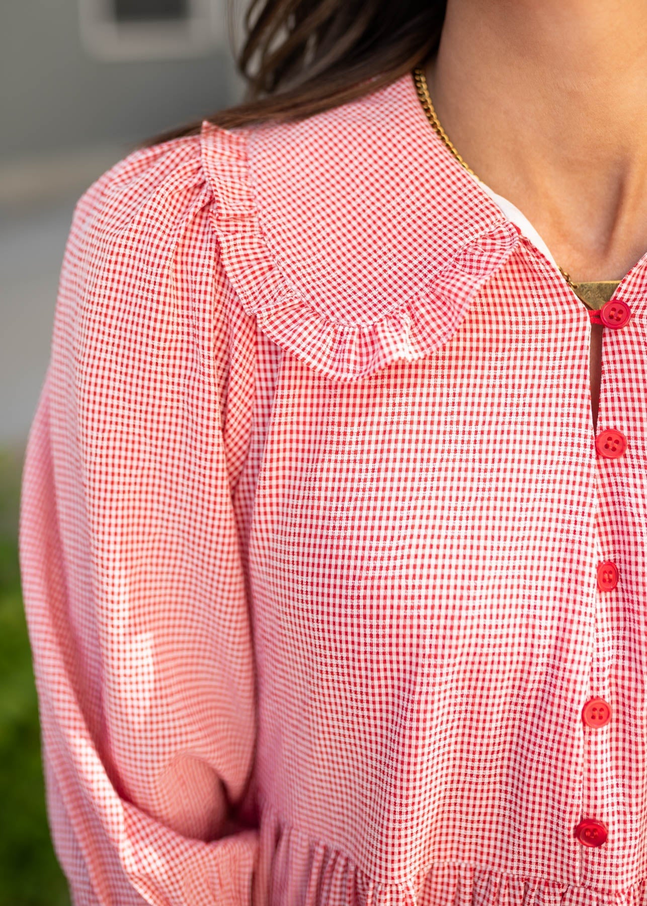 LENA - Macie Red Gingham Dress