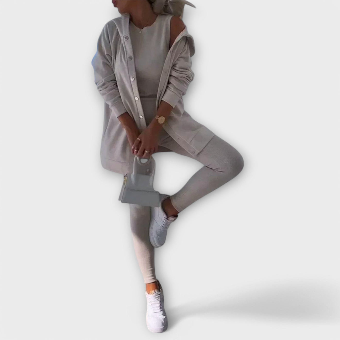 Ella - Three-Piece Set with Hooded Cardigan and Sweatshirt