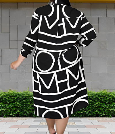 Avencea | Dress with Pockets and Geometric Print