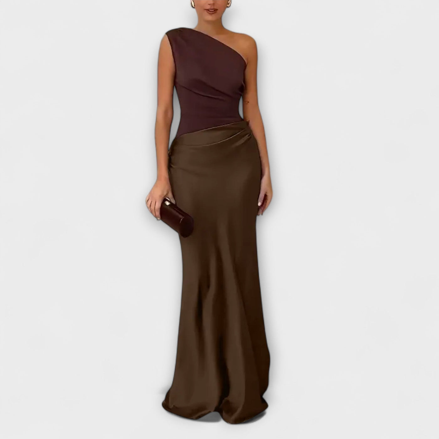 Elsa | Elegant One-Shoulder Pleated Maxi Dress
