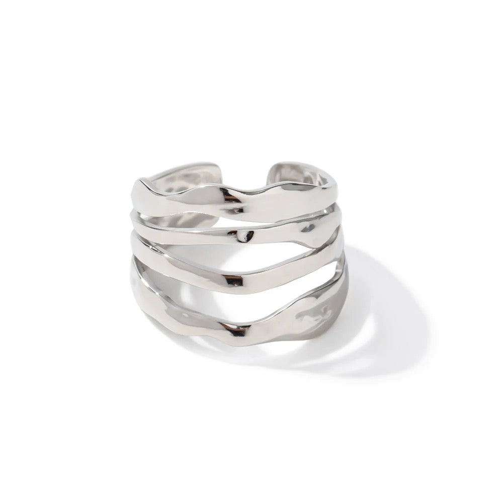 Silver Ripple Ring