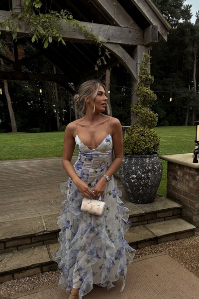 Gloria | Floral Cut-Out Split Beach Maxi Dress