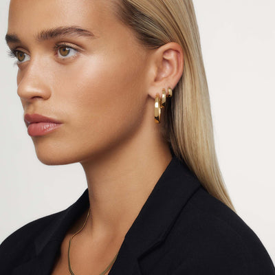 Gia Statement Hoops | Gold 18k