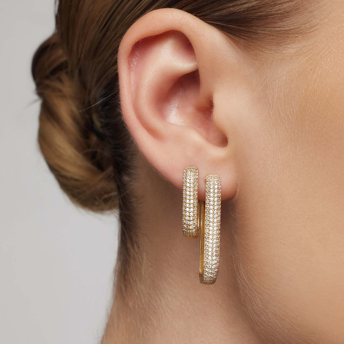 Icon Pave Hoops | Gold