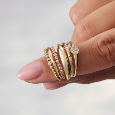 Midi Dome Ring | White Gold 14k