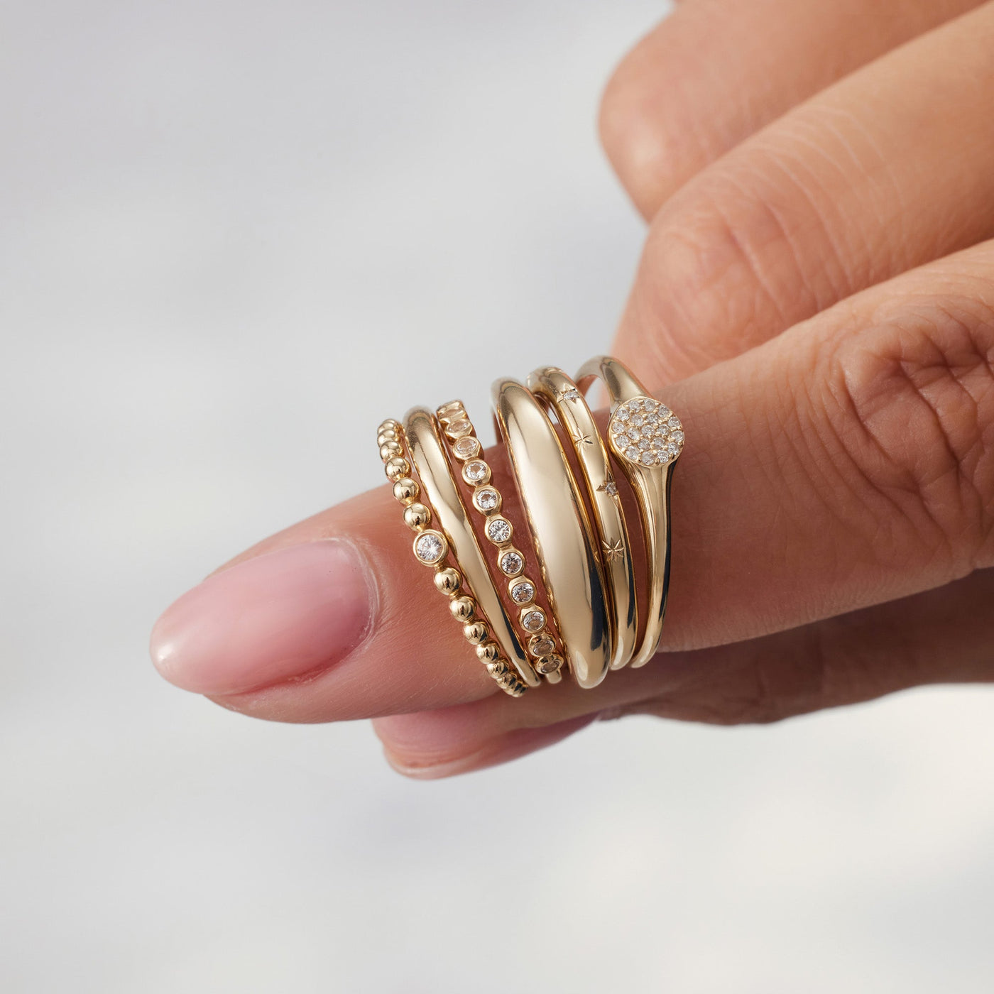 Slim Dome Ring | White Gold 14k