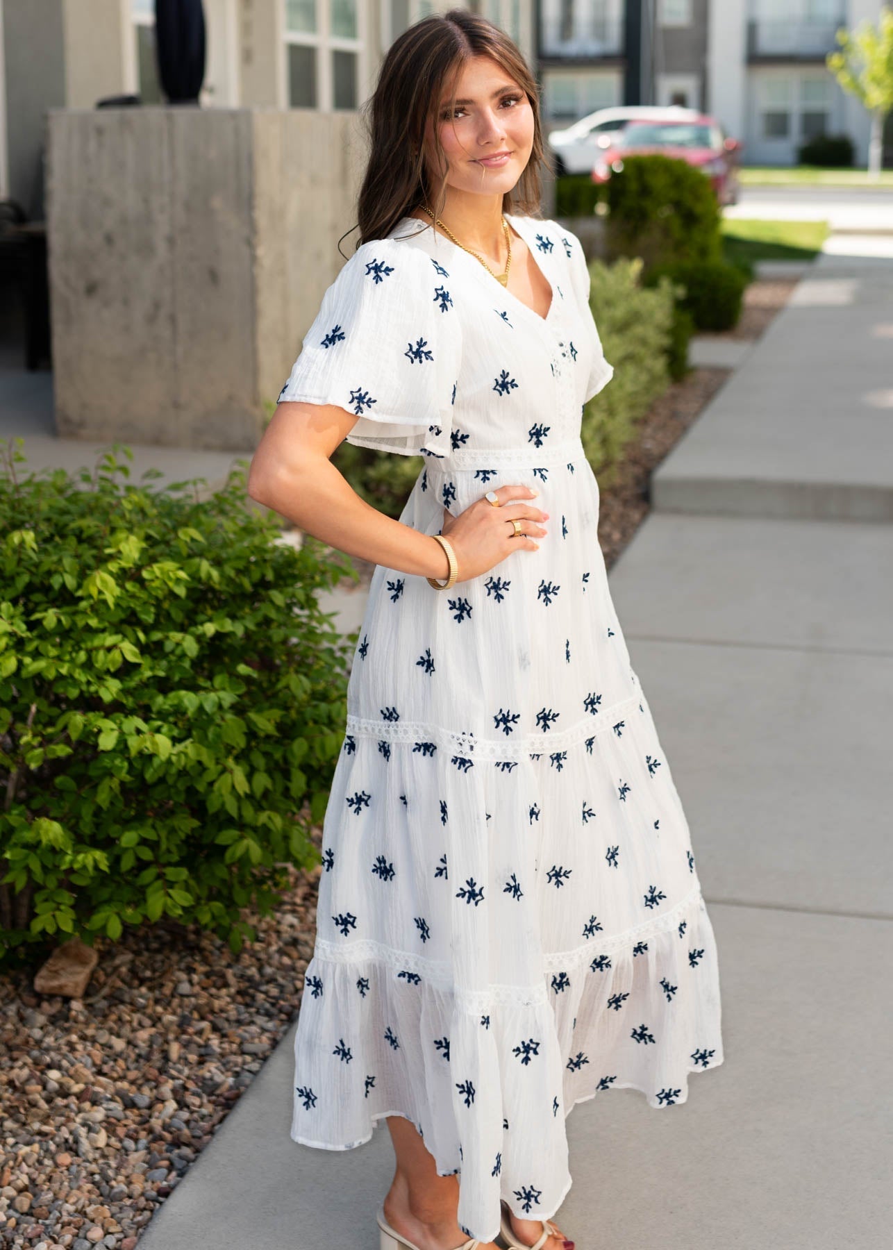 Emma™ – White Embroidered Summer Dress