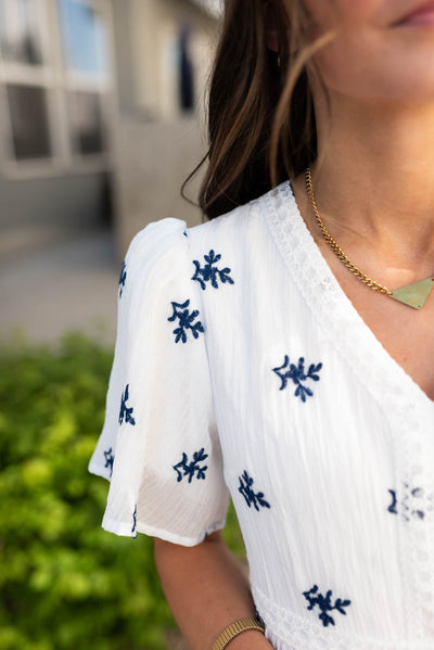 Emma™ – White Embroidered Summer Dress