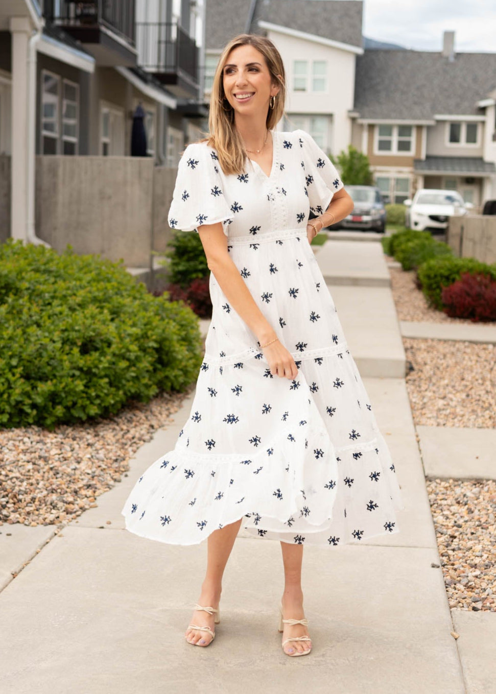 Emma™ – White Embroidered Summer Dress