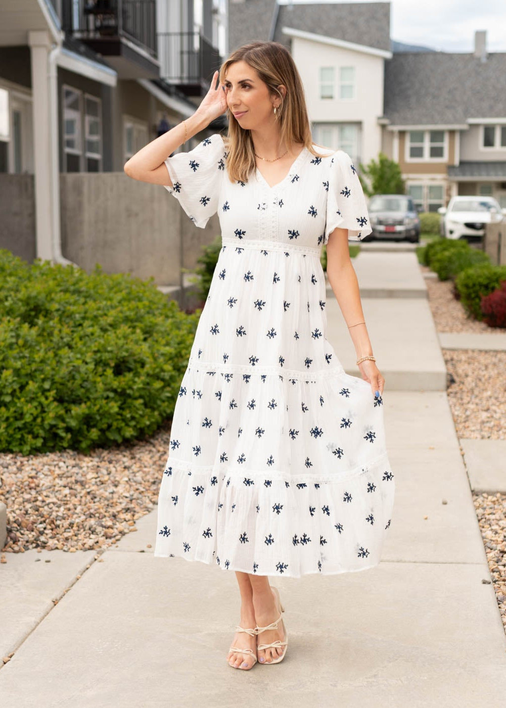 Emma™ – White Embroidered Summer Dress