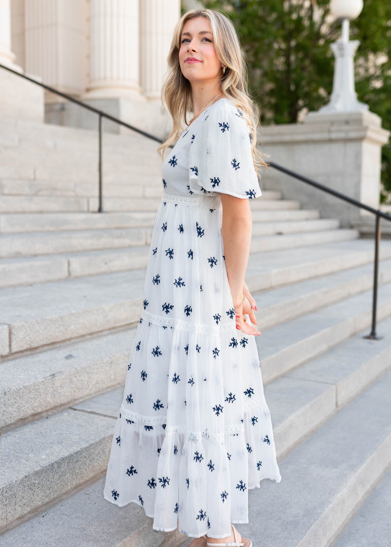 Emma™ – White Embroidered Summer Dress